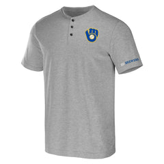 Milwaukee Brewers Darius Rucker Collection Henley T-Shirt - Heather Gray