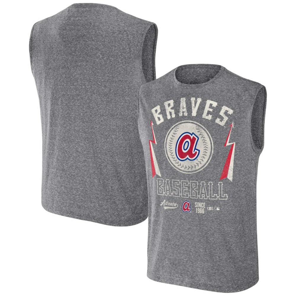Atlanta Braves Darius Rucker Collection Relaxed-Fit Muscle Tank Top - Charcoal