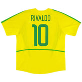 RIVALDO #10 Retro Brazil Home Jersey World Cup 2002