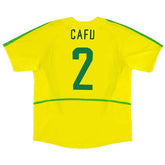 CAFU #2 Retro Brazil Home Jersey World Cup 2002