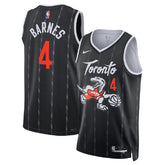 Unisex Toronto Raptors Scottie Barnes #4 Nike Black 2025/26 Swingman Jersey - City Edition