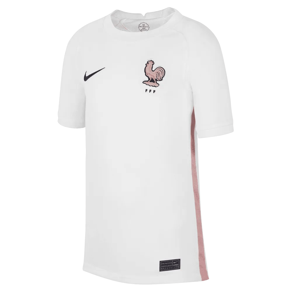 2022-23 France Away Youth Soccer Jersey White-Pink Glaze-Blue | Online