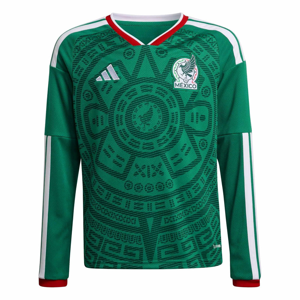 2026 Mexico Youth Stadium Home Long-Sleeve Soccer Jersey | Sale