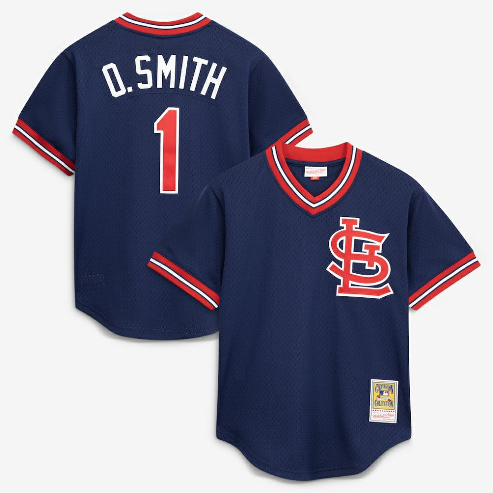 Ozzie Smith St. Louis Cardinals Authentic Batting Practice Jersey - Navy | Mitchell & Ness