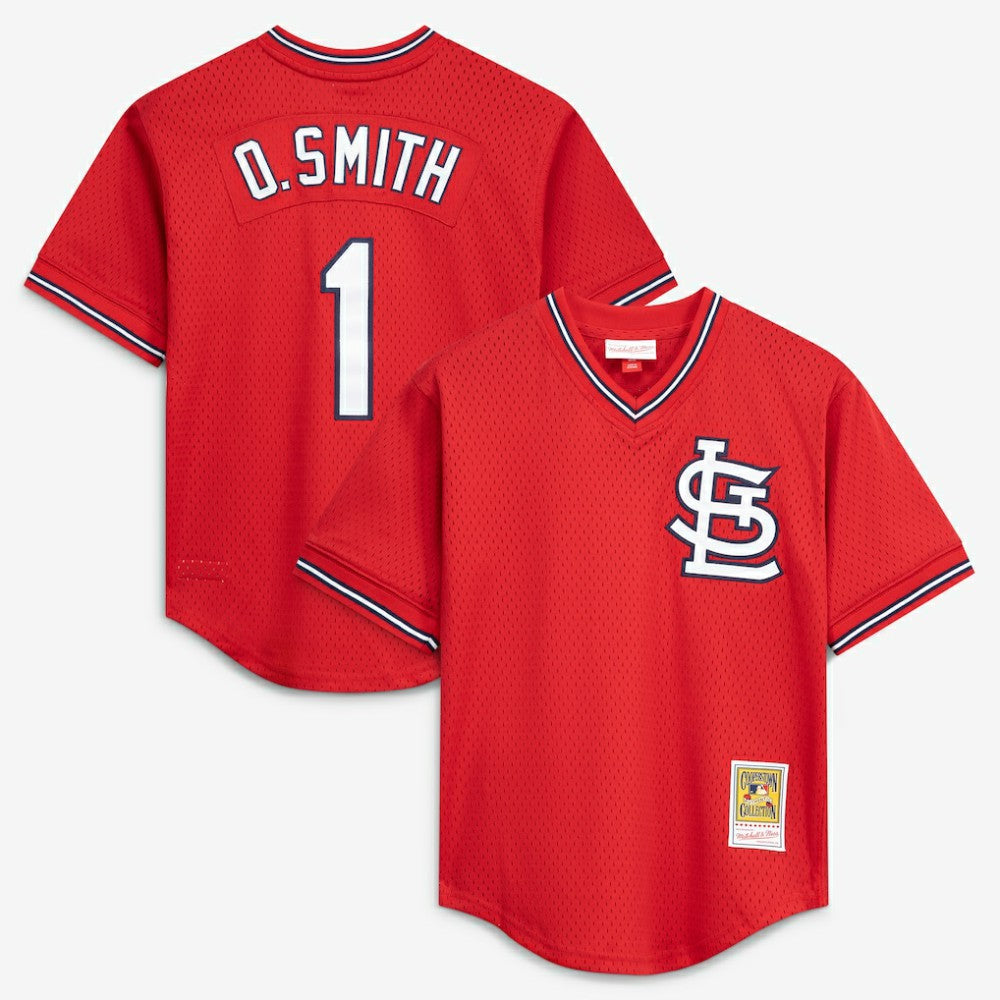 Ozzie Smith St. Louis Cardinals Authentic Batting Practice Jersey - Scarlet | Mitchell & Ness