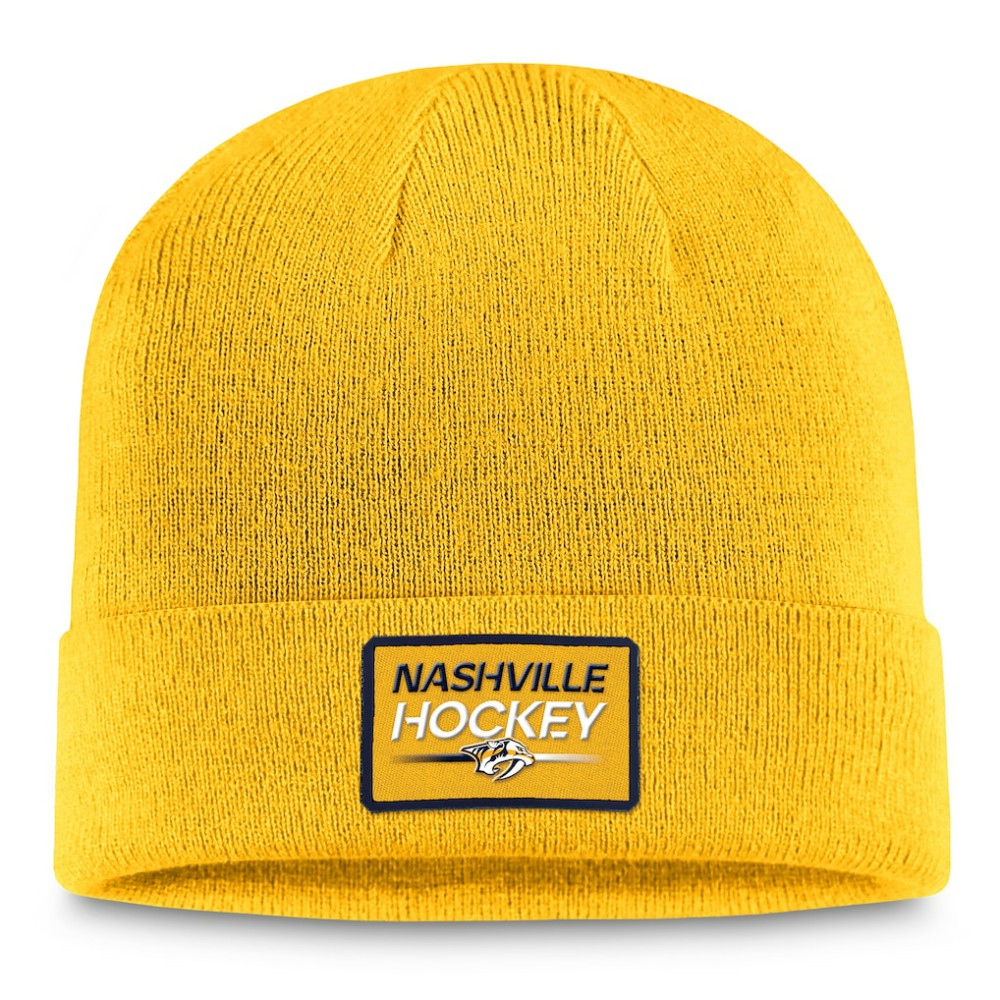 Nashville Predators Fanatics Authentic Pro Cuffed Knit Hat – Gold