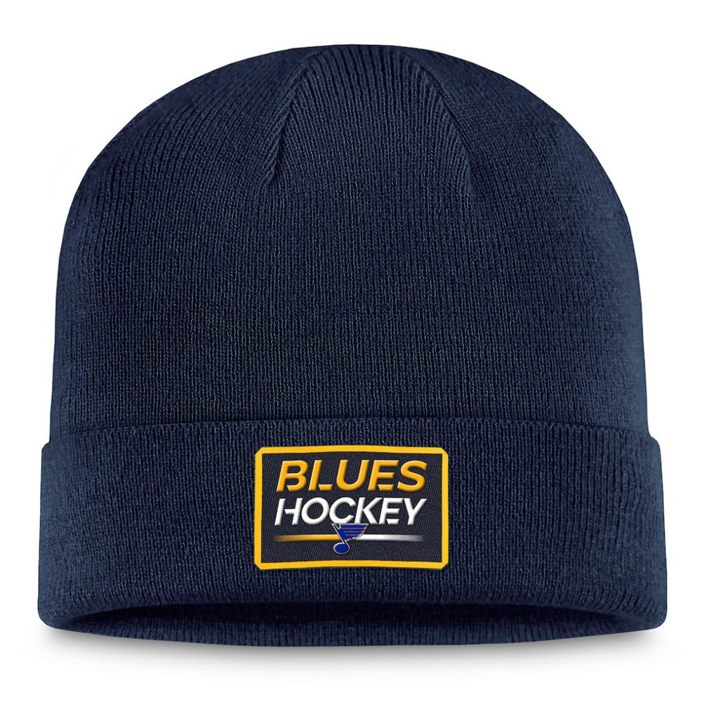 St. Louis Blues Fanatics Authentic Pro Cuffed Knit Hat – Navy