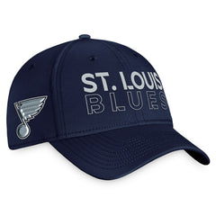 St. Louis Blues Fanatics Authentic Pro Road Flex Hat – Navy