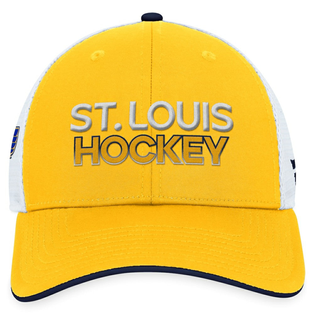 St. Louis Blues Fanatics Authentic Pro Rink Trucker Adjustable Hat