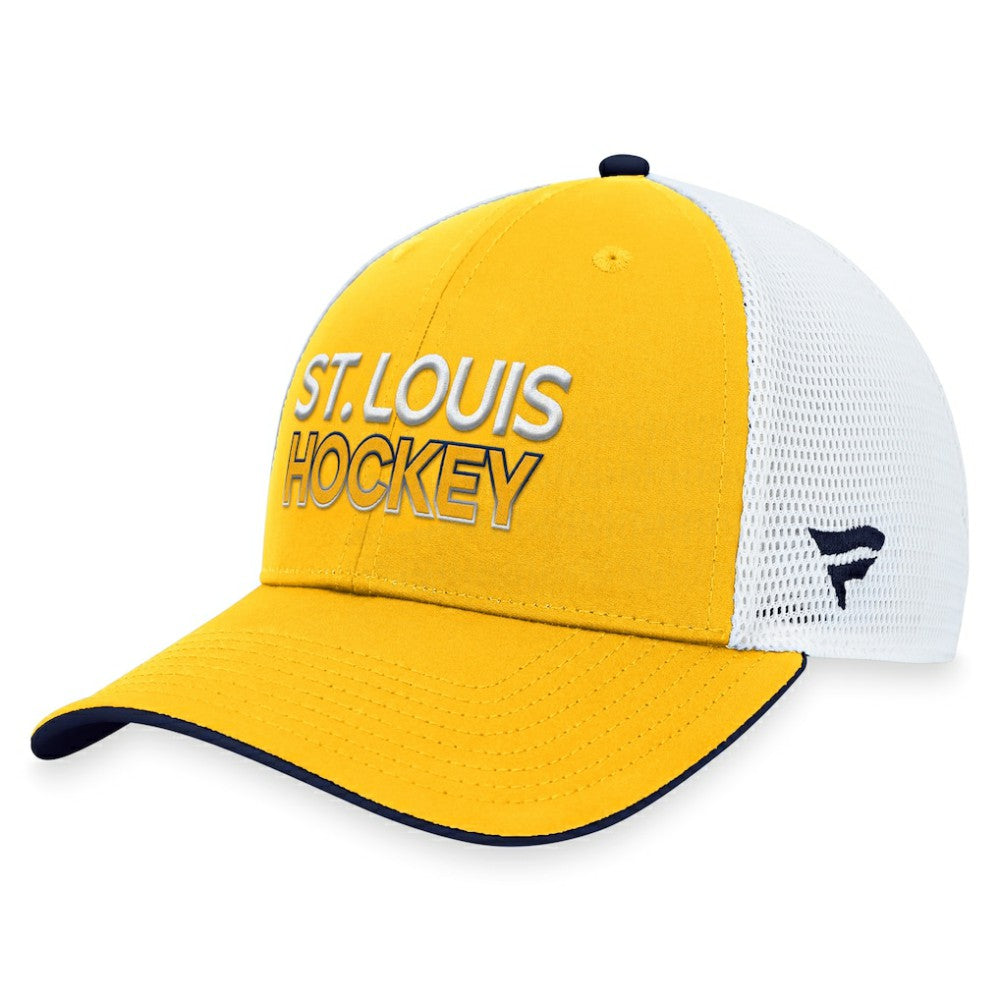 St. Louis Blues Fanatics Authentic Pro Rink Trucker Adjustable Hat