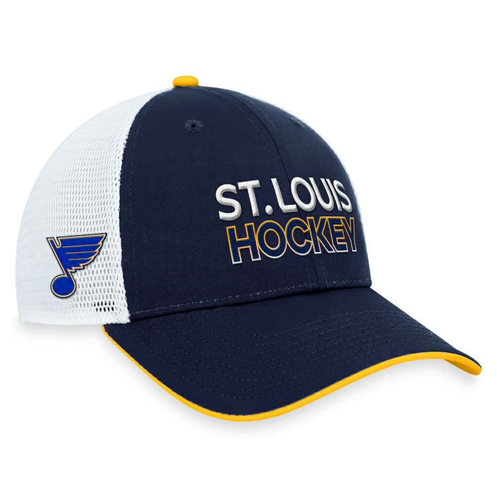St. Louis Blues Fanatics Authentic Pro Rink Trucker Adjustable Hat