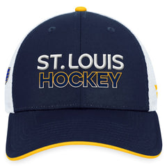 St. Louis Blues Fanatics Authentic Pro Rink Trucker Adjustable Hat