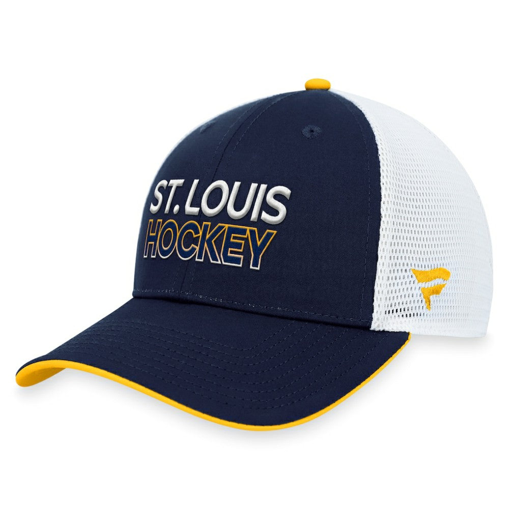 St. Louis Blues Fanatics Authentic Pro Rink Trucker Adjustable Hat