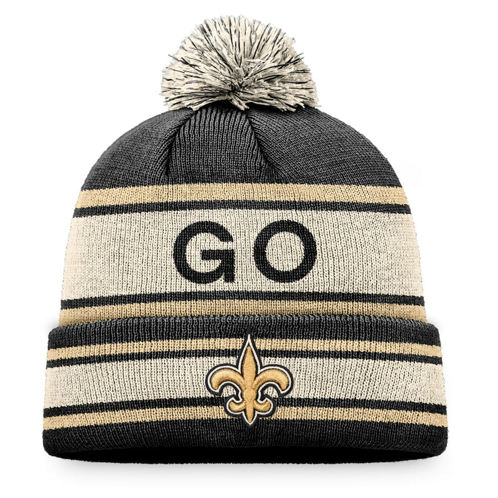 NFL New Orleans Saints Heritage Cuffed Knit Hat with Pom