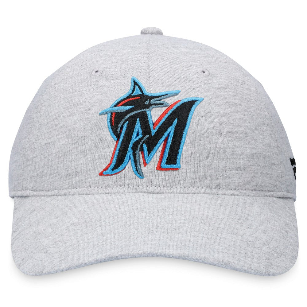 Miami Marlins Logo Adjustable Hat - Heather Gray