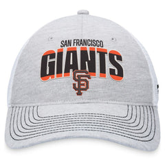 San Francisco Giants Logo Trucker Adjustable Hat - Heather Gray/White