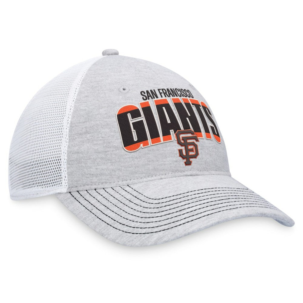San Francisco Giants Logo Trucker Adjustable Hat - Heather Gray/White