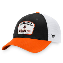 San Francisco Giants Two-Tone Patch Trucker Adjustable Hat - Black/Orange
