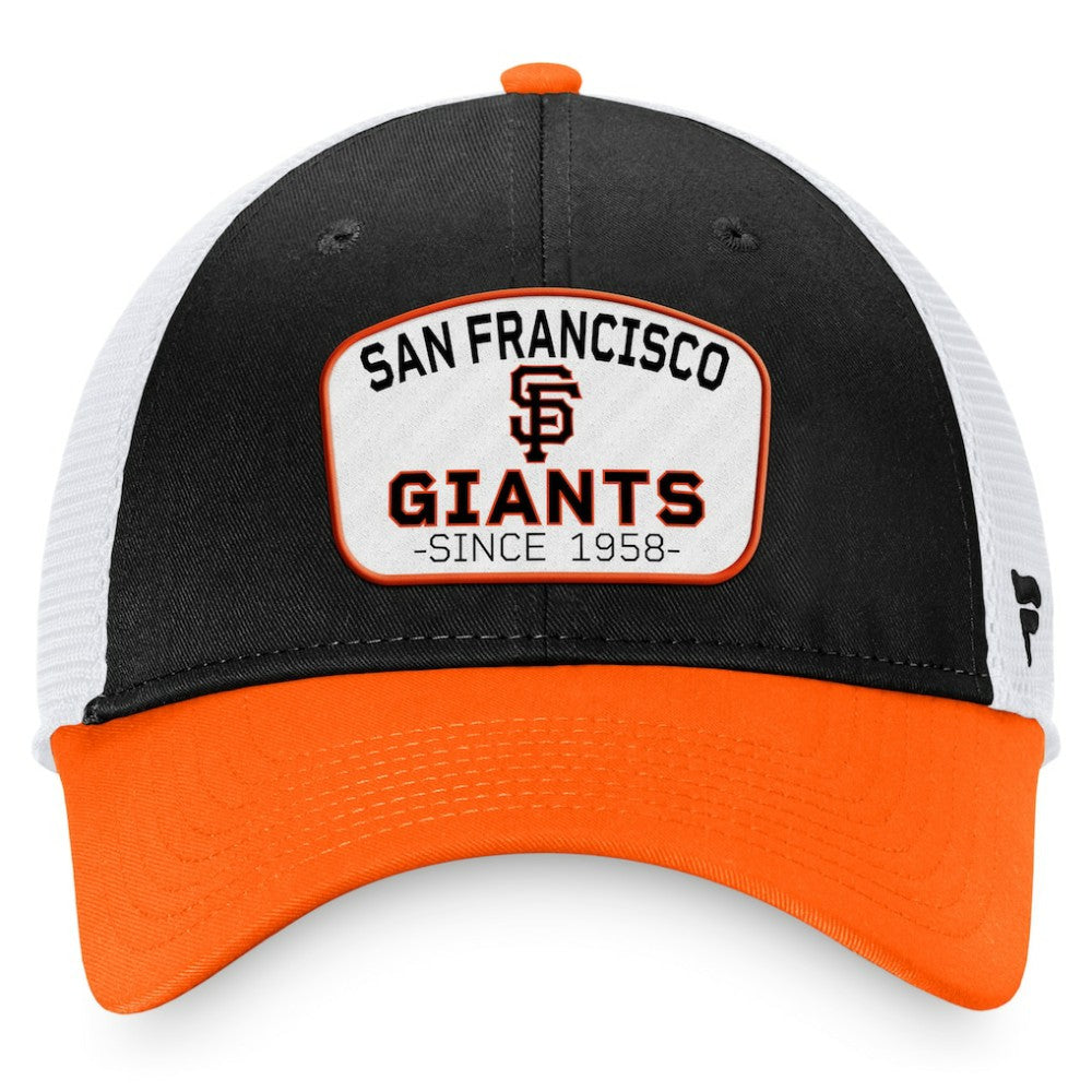 San Francisco Giants Two-Tone Patch Trucker Adjustable Hat - Black/Orange
