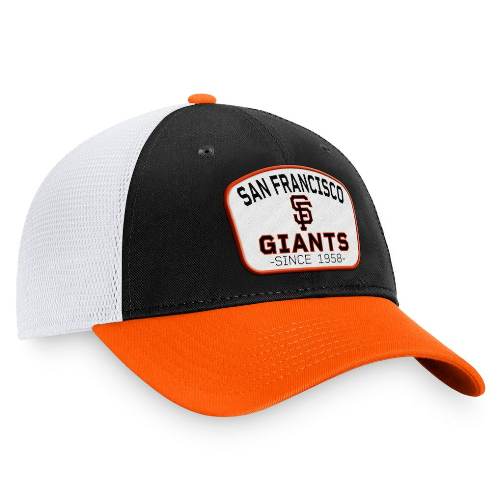 San Francisco Giants Two-Tone Patch Trucker Adjustable Hat - Black/Orange