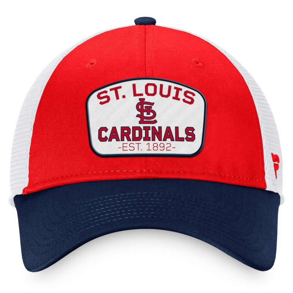 St. Louis Cardinals Two-Tone Patch Trucker Adjustable Hat - Red/Navy