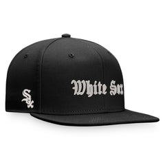 Chicago White Sox Gothic Script Fitted Hat - Black