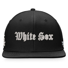 Chicago White Sox Gothic Script Fitted Hat - Black