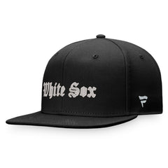 Chicago White Sox Gothic Script Fitted Hat - Black