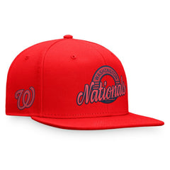 Washington Nationals Circle Script Snapback Hat - Red