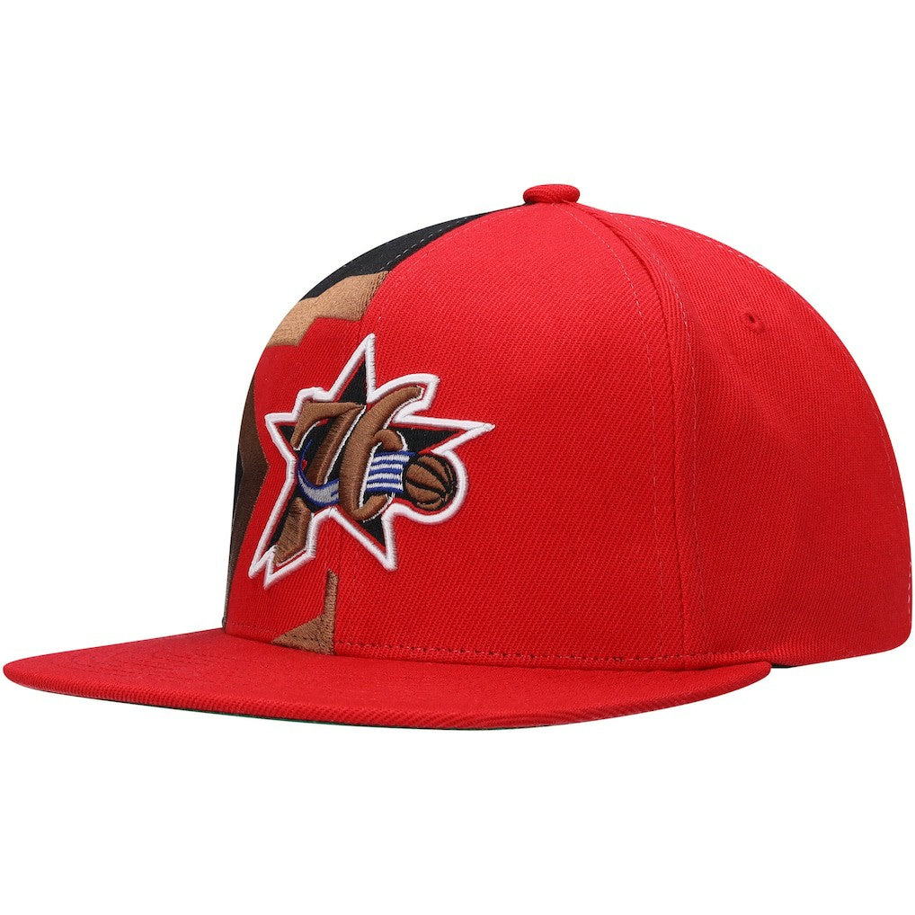Philadelphia 76ers Hardwood Classics Retroline Snapback Hat - Red | Mitchell & Ness cheap