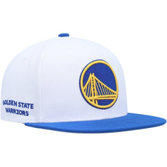 Golden State Warriors Side Core 2.0 Snapback Hat sale - White/Royal | Mitchell & Ness cheap