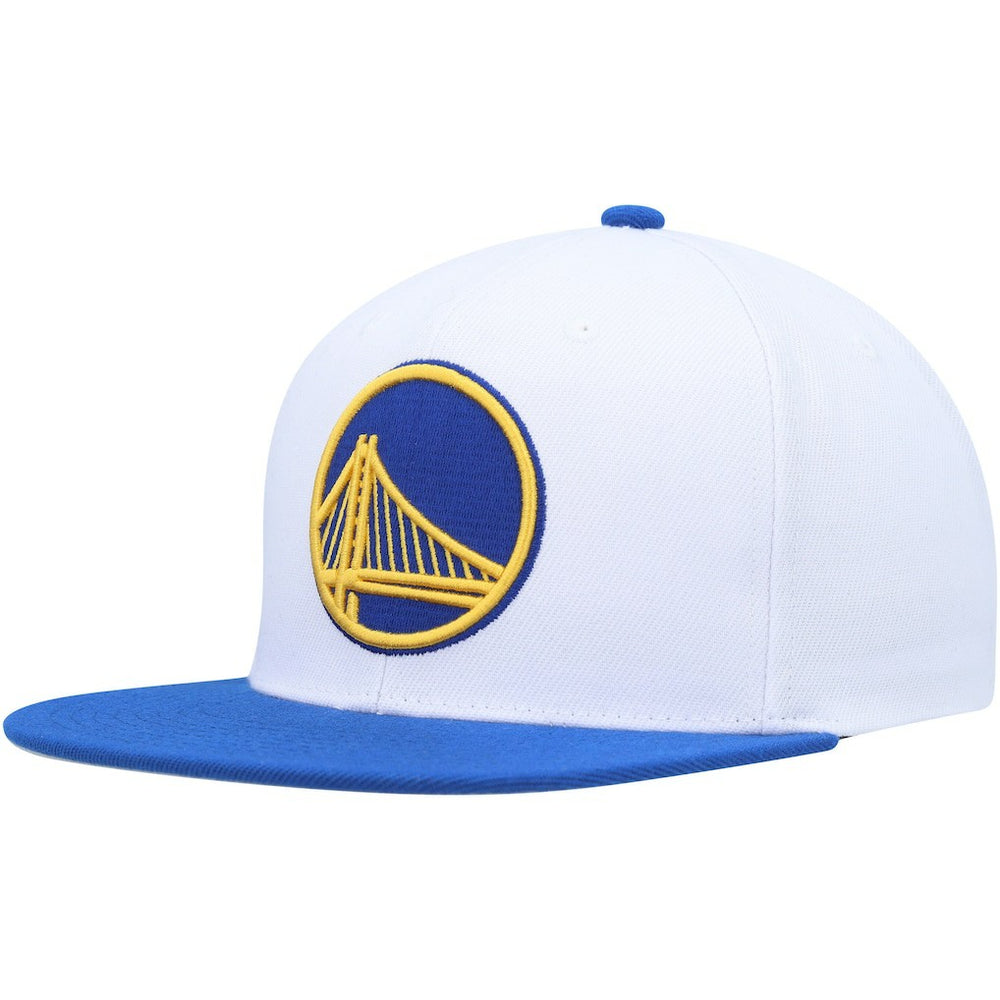 Golden State Warriors Side Core 2.0 Snapback Hat sale - White/Royal | Mitchell & Ness cheap
