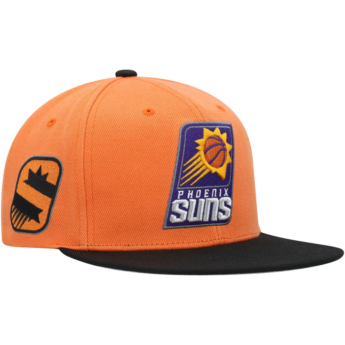 Phoenix Suns Side Core 2.0 Snapback Hat - Orange/Black | Mitchell & Ness shop