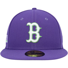 Boston Red Sox Lime Side Patch 59FIFTY Fitted Hat - Purple | New Era