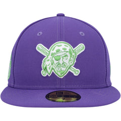 Pittsburgh Pirates Lime Side Patch 59FIFTY Fitted Hat - Purple | New Era