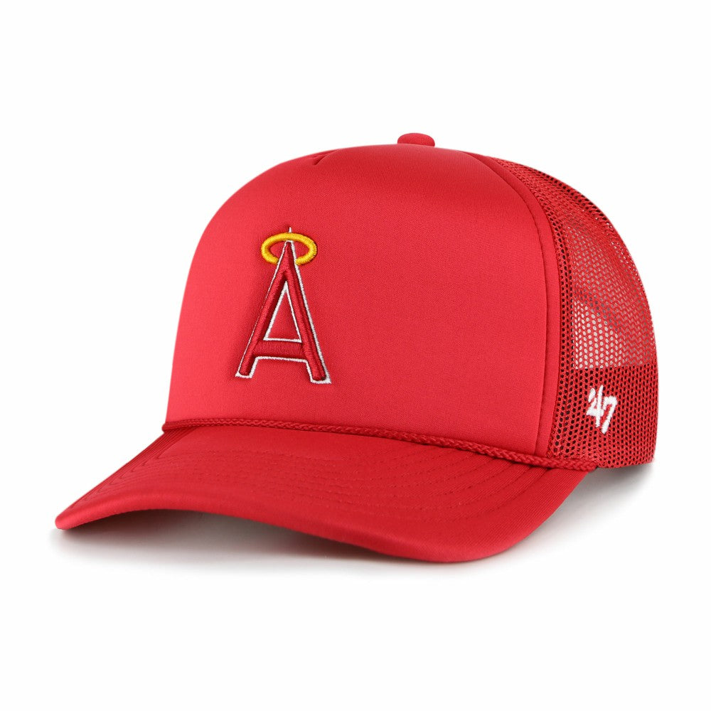Los Angeles Angels Foam Logo Trucker Adjustable Hat - Red | 47 brand