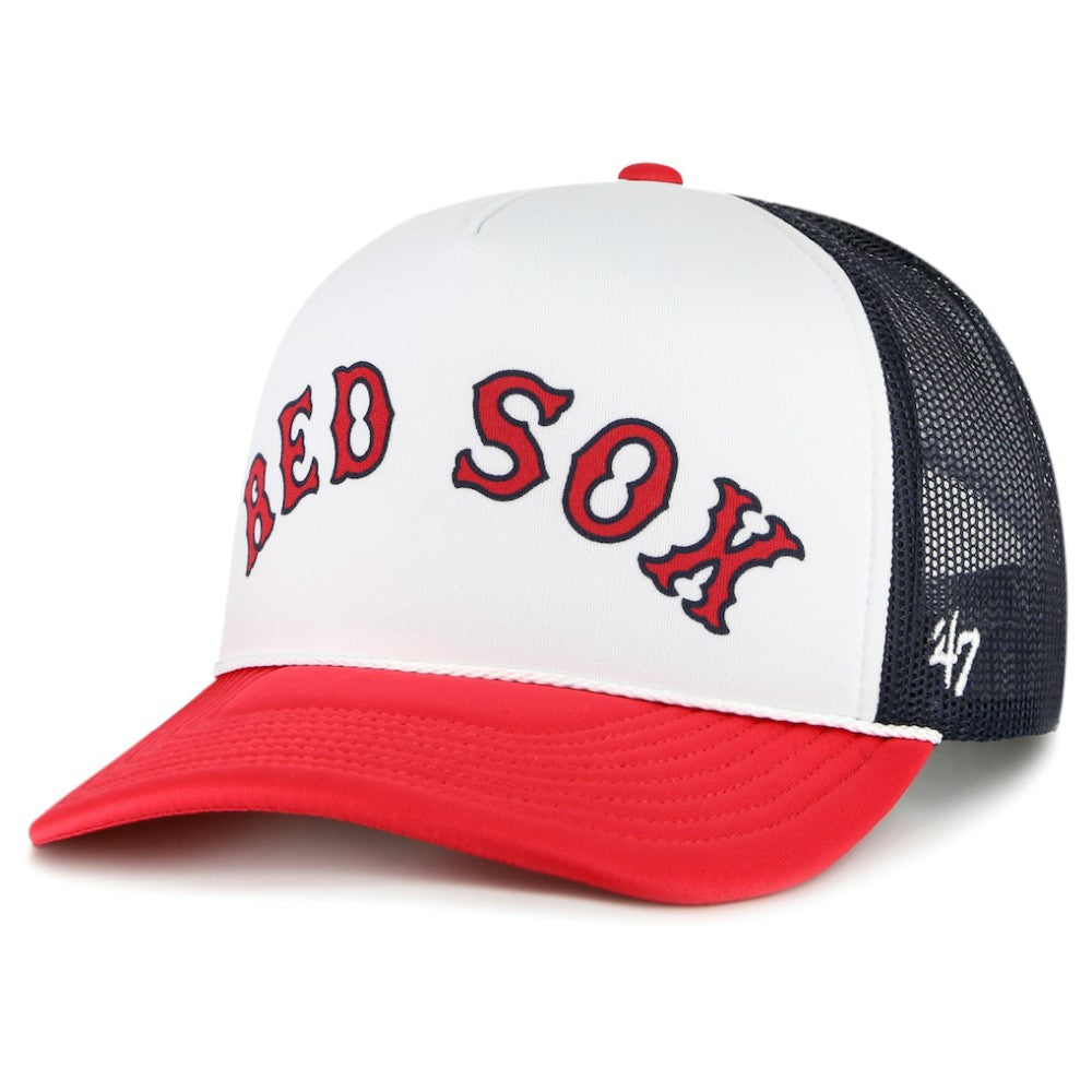 Boston Red Sox Foam Front Script Trucker Snapback Hat - White | 47 brand