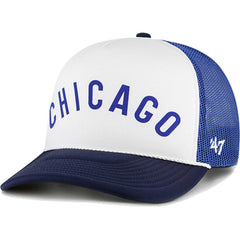 Chicago Cubs Foam Front Script Trucker Snapback Hat - White | 47 brand