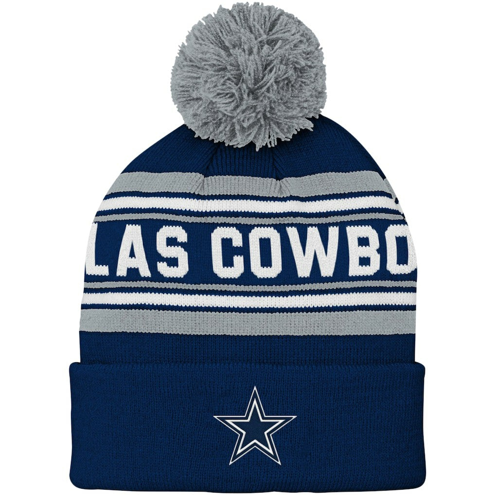 NFL Dallas Cowboys Preschool Jacquard Cuffed Knit Hat with Pom