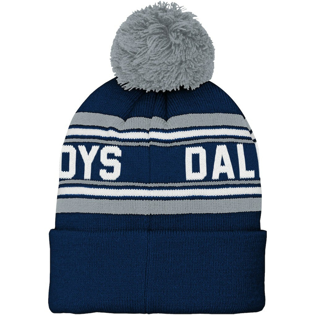 NFL Dallas Cowboys Youth Jacquard Cuffed Knit Hat with Pom