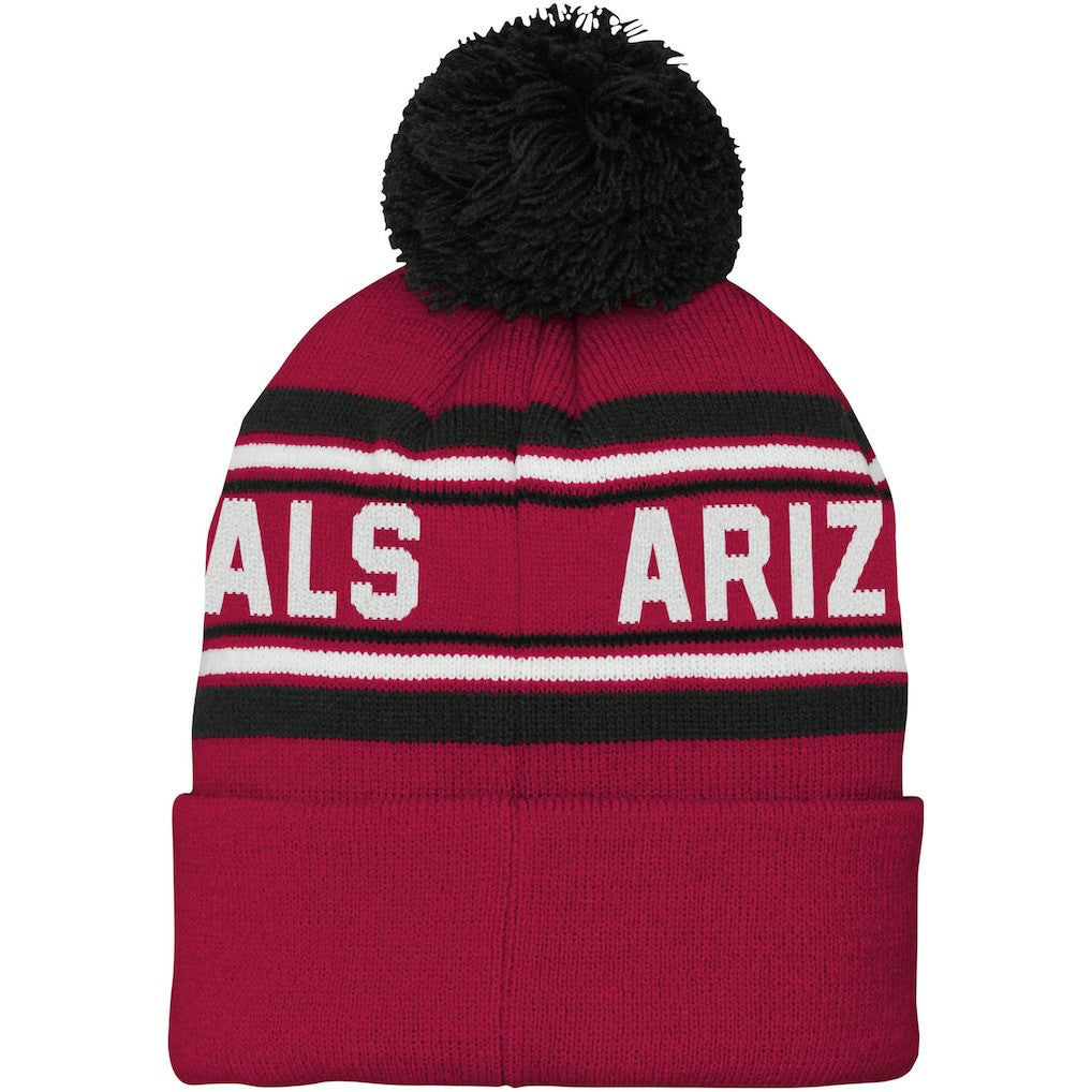 NFL Arizona Cardinals Youth Jacquard Cuffed Knit Hat with Pom