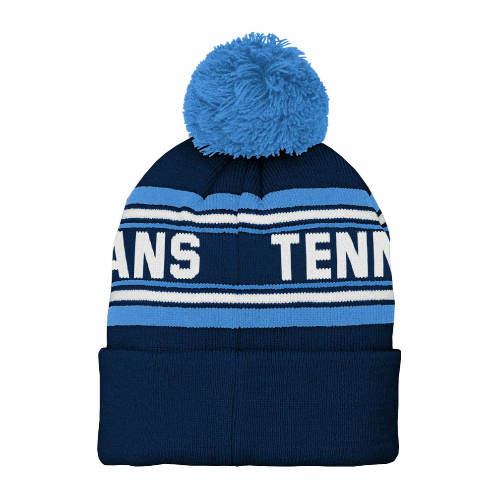 NFL Tennessee Titans Youth Jacquard Cuffed Knit Hat with Pom
