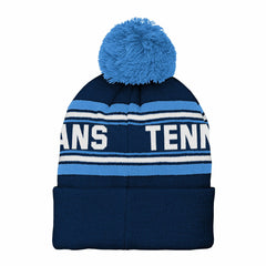 NFL Tennessee Titans Youth Jacquard Cuffed Knit Hat with Pom