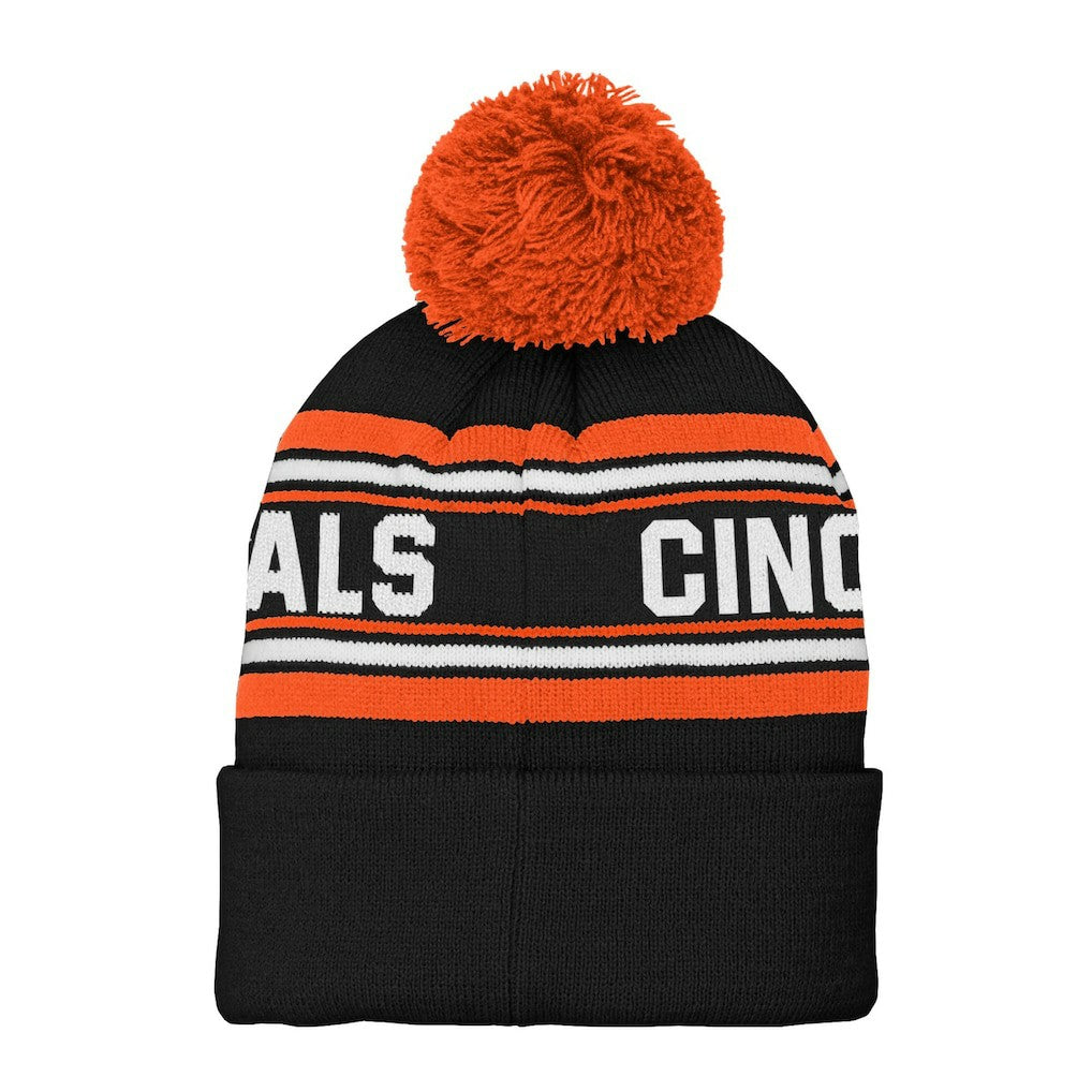NFL Cincinnati Bengals Preschool Jacquard Cuffed Knit Hat with Pom