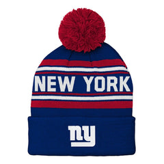 NFL New York Giants Preschool Jacquard Cuffed Knit Hat with Pom