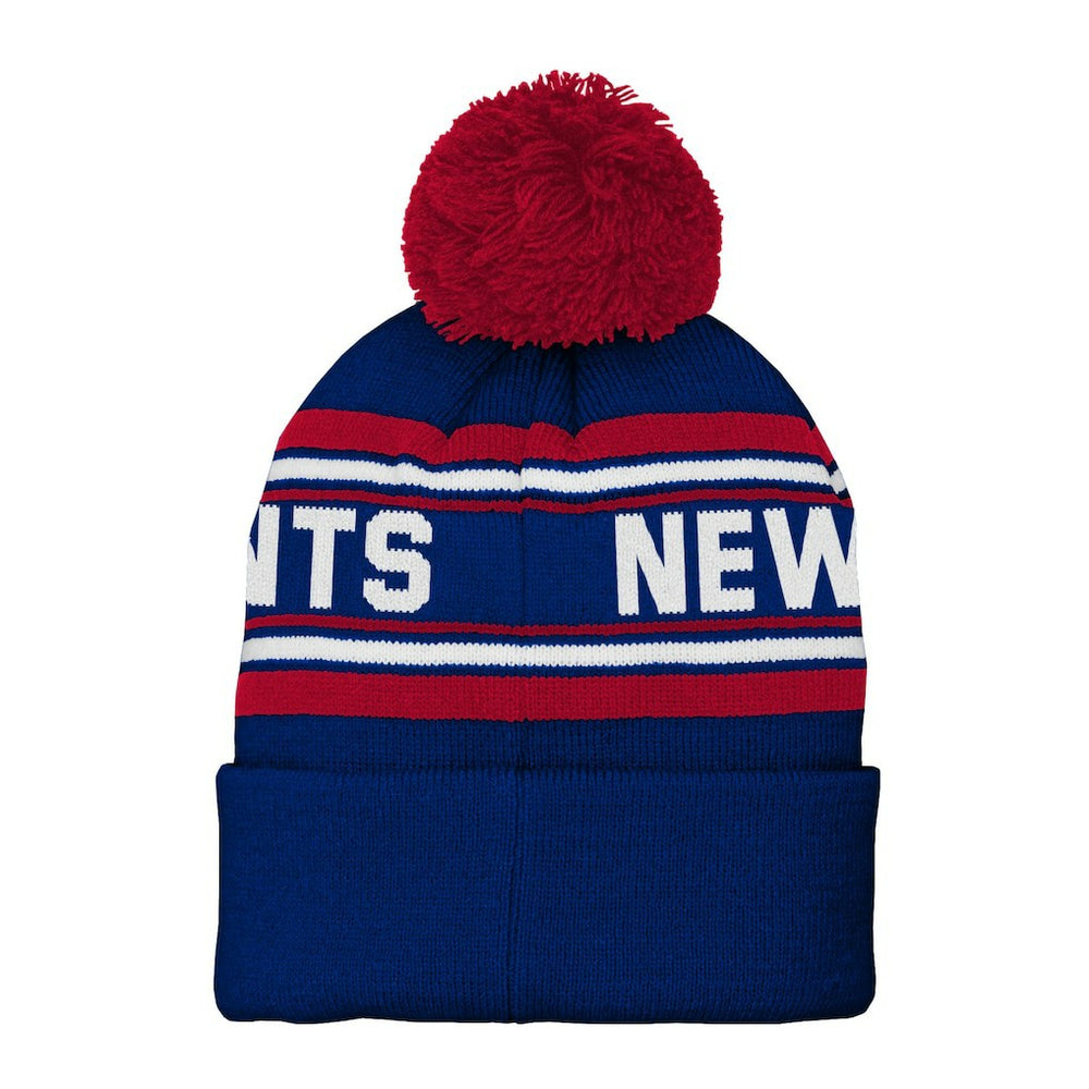 NFL New York Giants Preschool Jacquard Cuffed Knit Hat with Pom