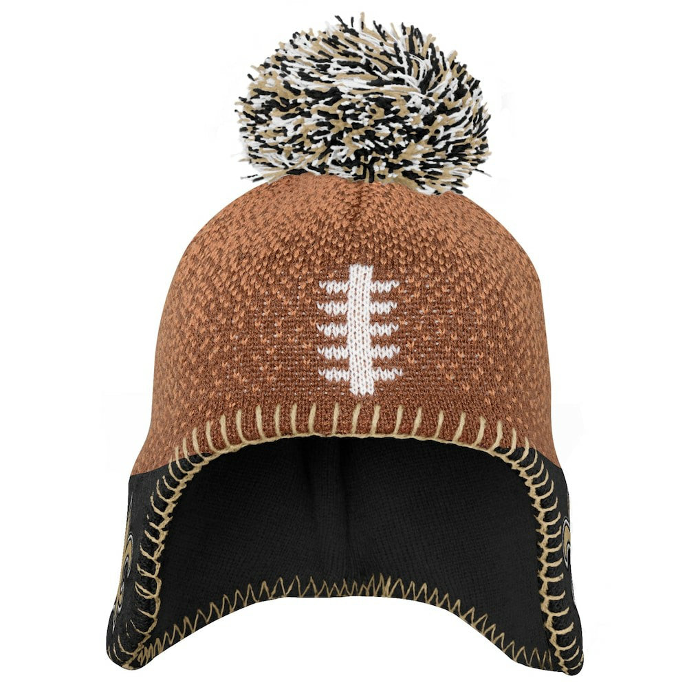 NFL New Orleans Saints Preschool Football Head Knit Hat with Pom