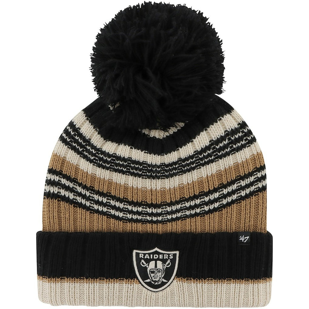 NFL Las Vegas Raiders '47 Women's Barista Cuffed Knit Hat with Pom