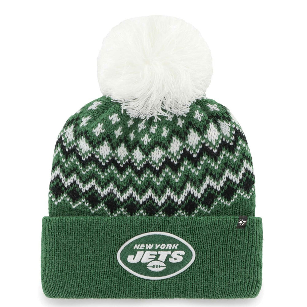 NFL New York Jets '47 Women's Elsa Cuffed Knit Hat with Pom