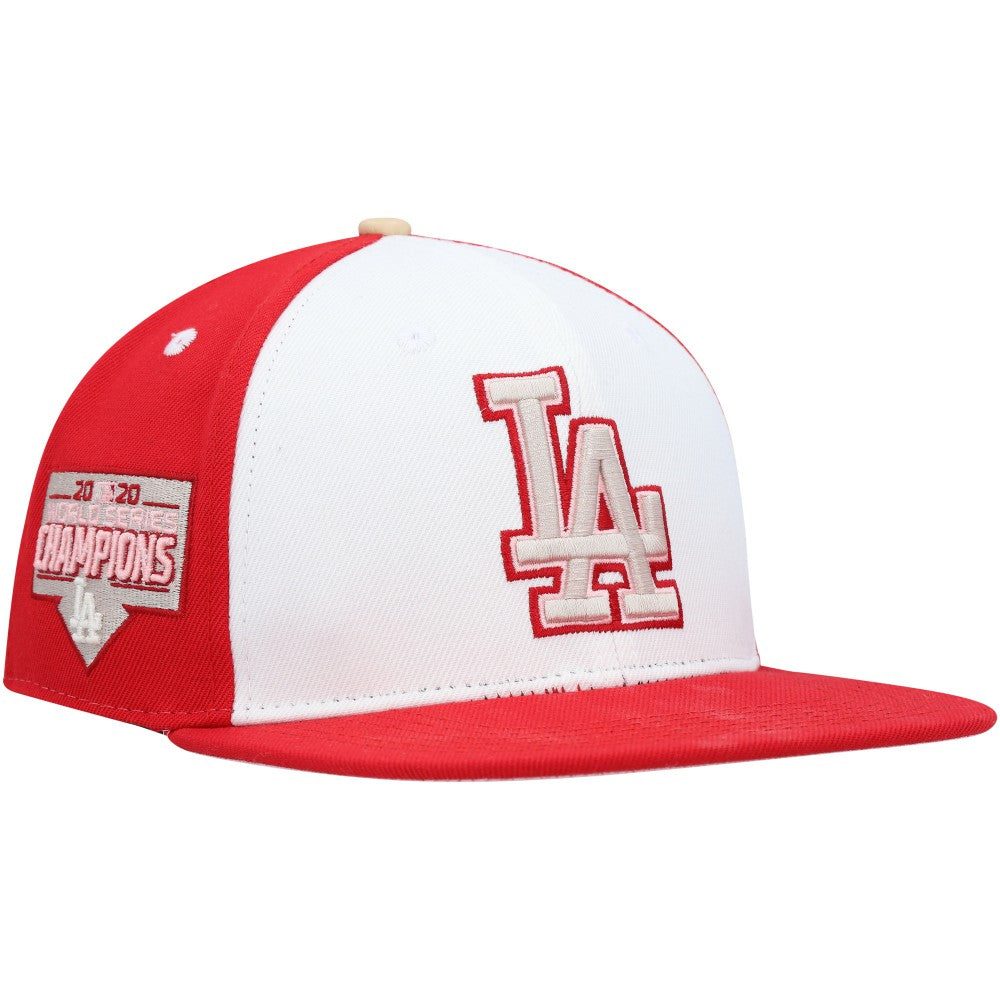 Los Angeles Dodgers Pro Standard Strawberry Ice Cream Drip Snapback Hat - White/Red